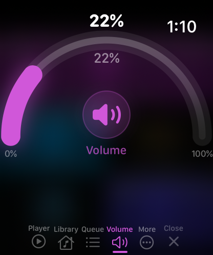 A speaker's volume arc on Apple Watch
