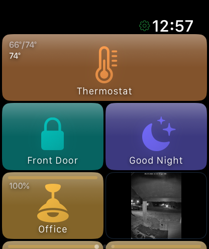 The same Home page on Apple Watch